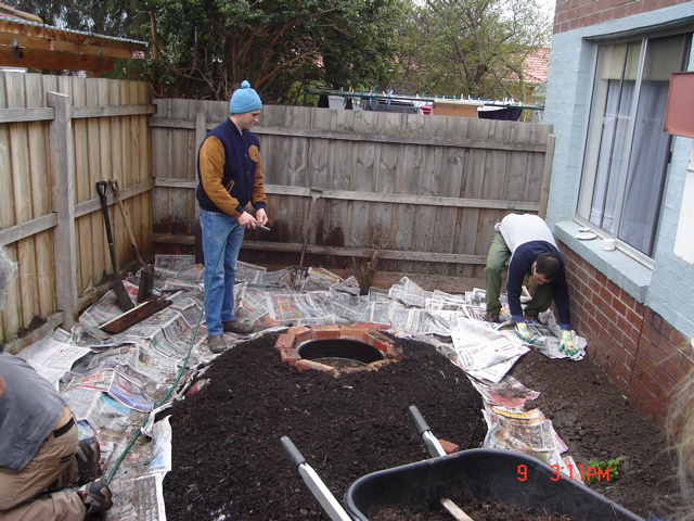 The remaining area is newspapered (6 layer deep)