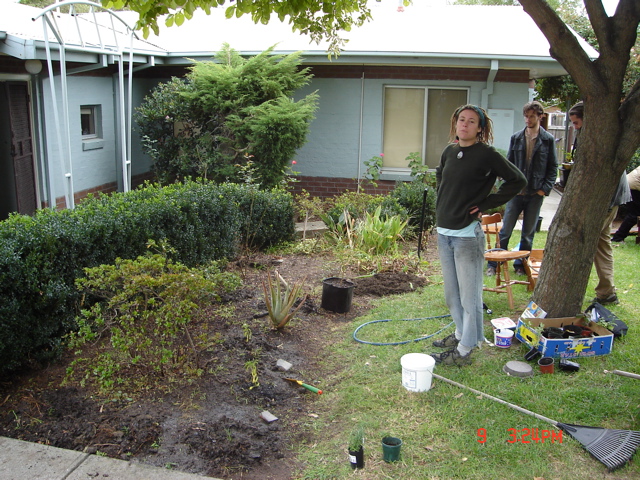 Cat the amazing with the new rosemary and chilli garden out the front