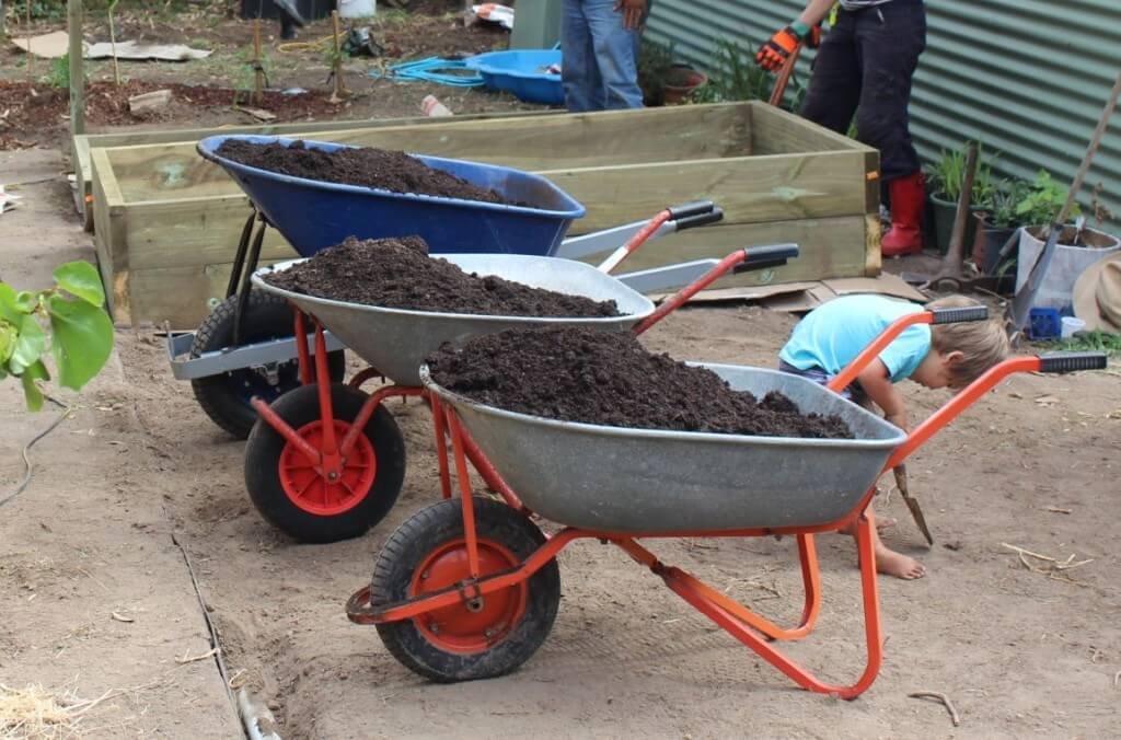 Getting ready to fill the veggie beds with fresh compost!