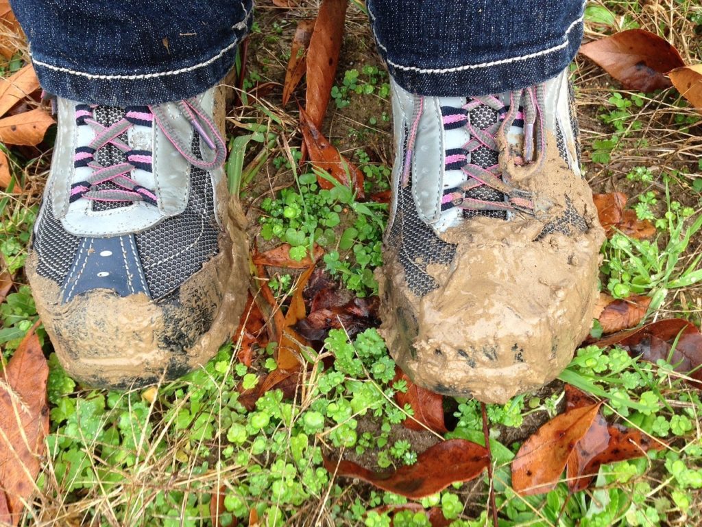 Muddy feet in a wet garden... yup, it's that time of year!