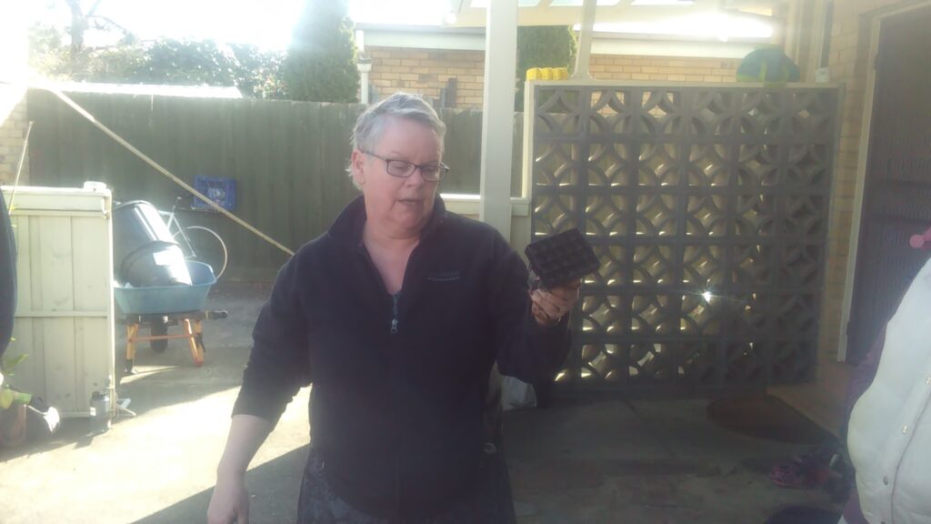 Alison giving a workshop on the benefits of seed blocks